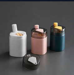 Automatic push toothpick holder dispenser with dustproof cover (random color)