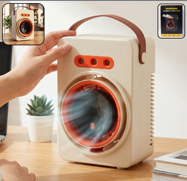Portable humidifying air cooling fan with display (1 pc)